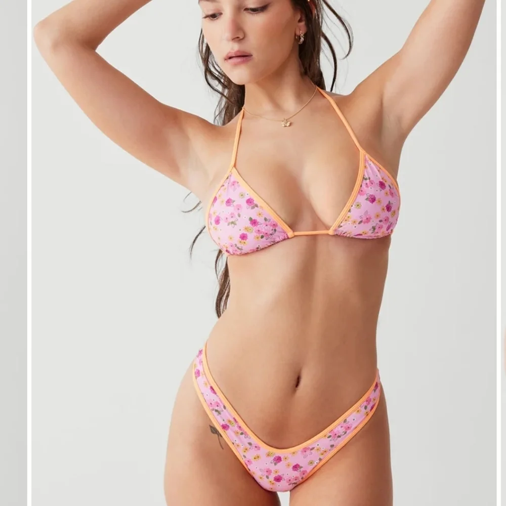 New!Frankie's‎ Bikinis Full Moon Floral Micro Bikini Bottom